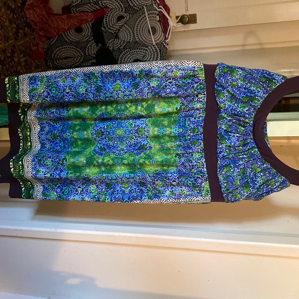 Blue and Green Summer Dress